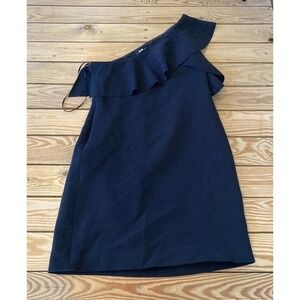 Slate & Willow One Shoulder Ruffle Dress Size Large Women’s Black